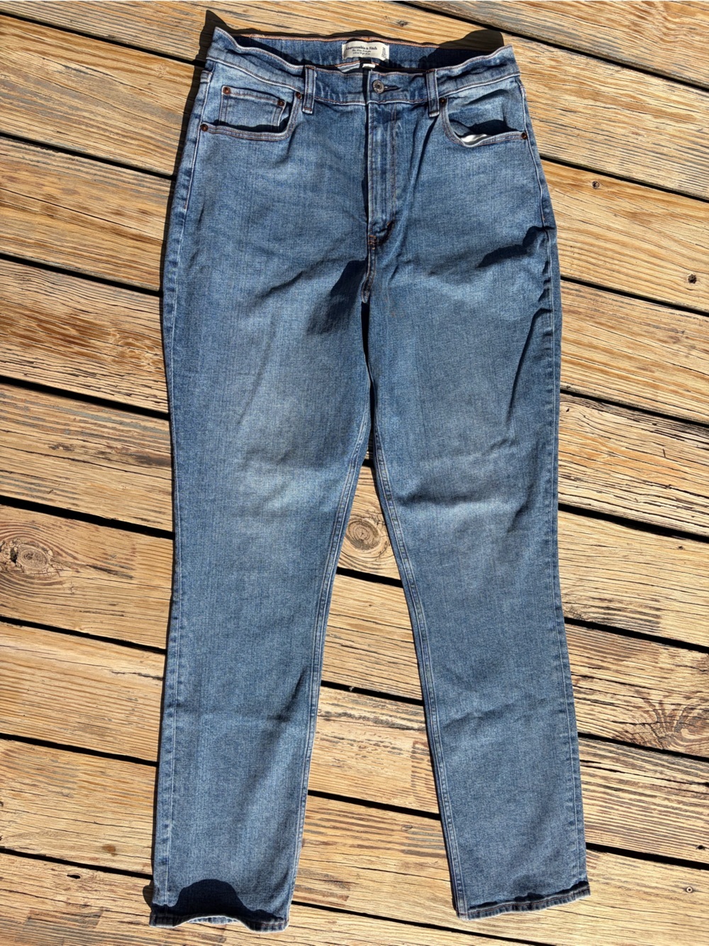 Abercrombie & Fitch the slim straight ultra high rise Jeans 31/12L curve love - Picture 9 of 16